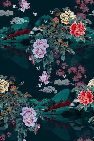 仙鹤印花华亿平台图片