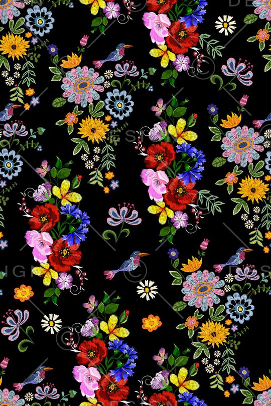 罂粟花印花华亿平台图片