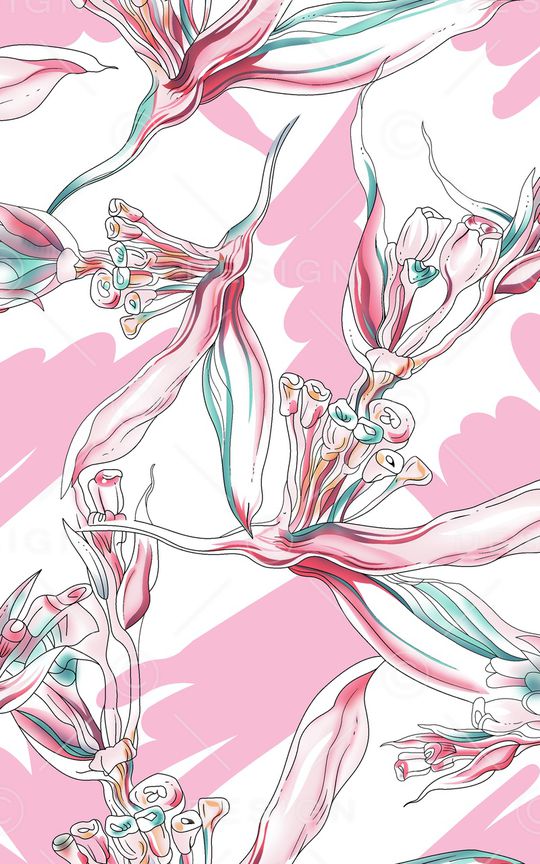 抽象花卉印花华亿平台图片