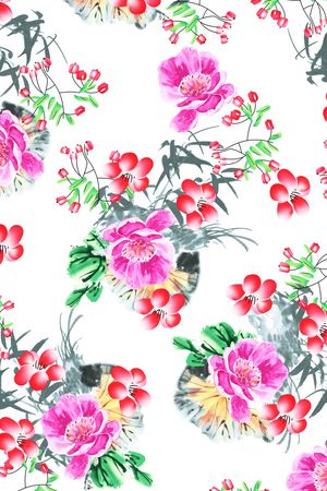 白底花印花华亿平台图片