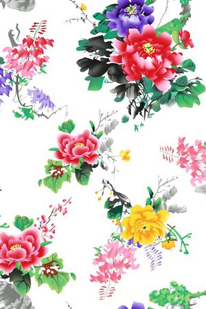 白底花印花华亿平台图片