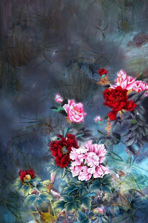 中国风定位花印花华亿平台图片