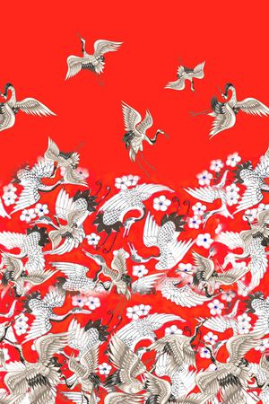 仙鹤印花华亿平台图片