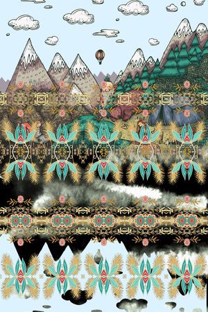 复古印花华亿平台图片