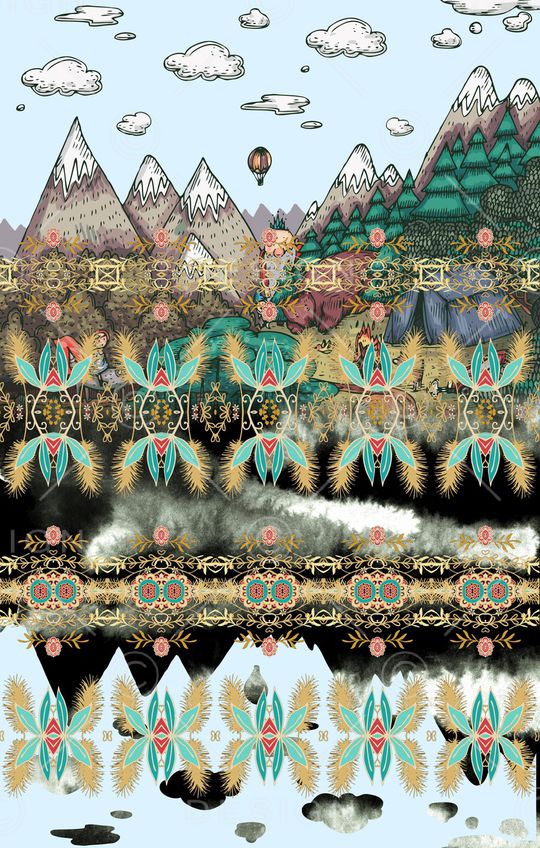 复古印花华亿平台图片