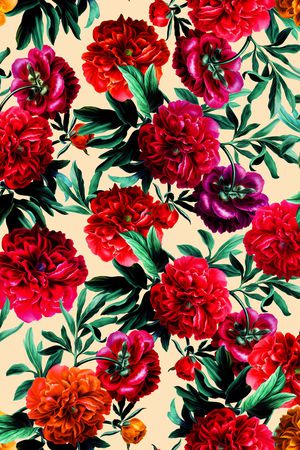 牡丹印花华亿平台图片