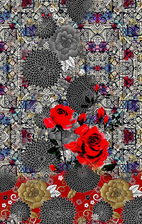 复古印花华亿平台图片