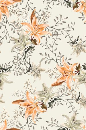 手绘花卉印花华亿平台图片