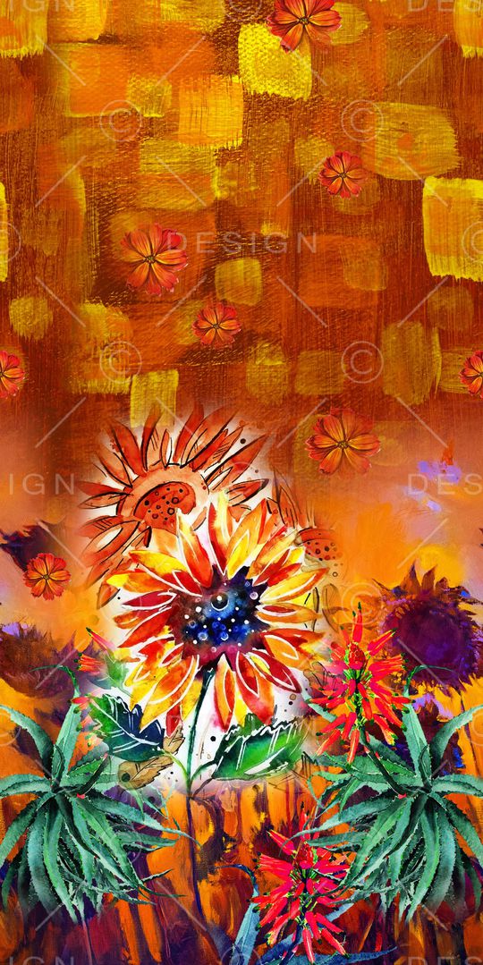 向日葵印花华亿平台图片