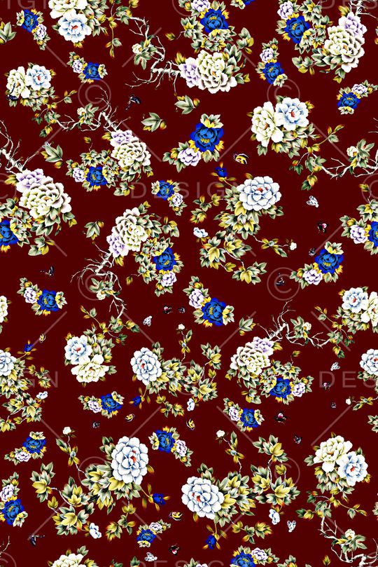 牡丹印花华亿平台图片