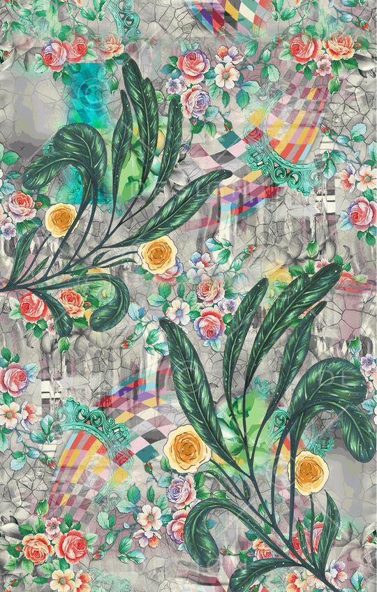 花卉印花华亿平台图片