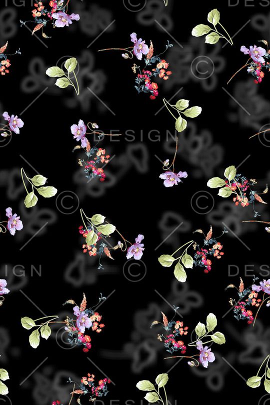 满版散花印花华亿平台图片