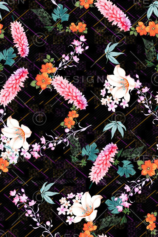 满版散花印花华亿平台图片