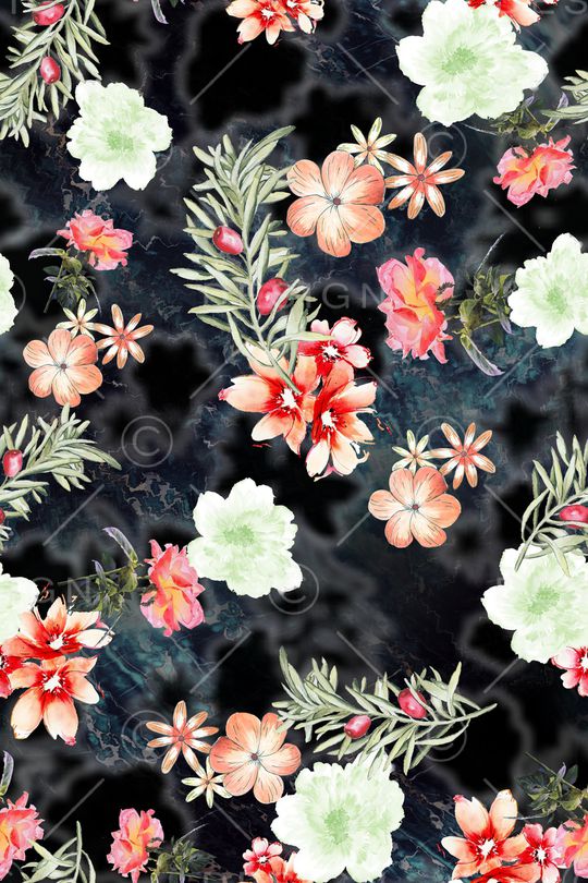 满版散花印花华亿平台图片