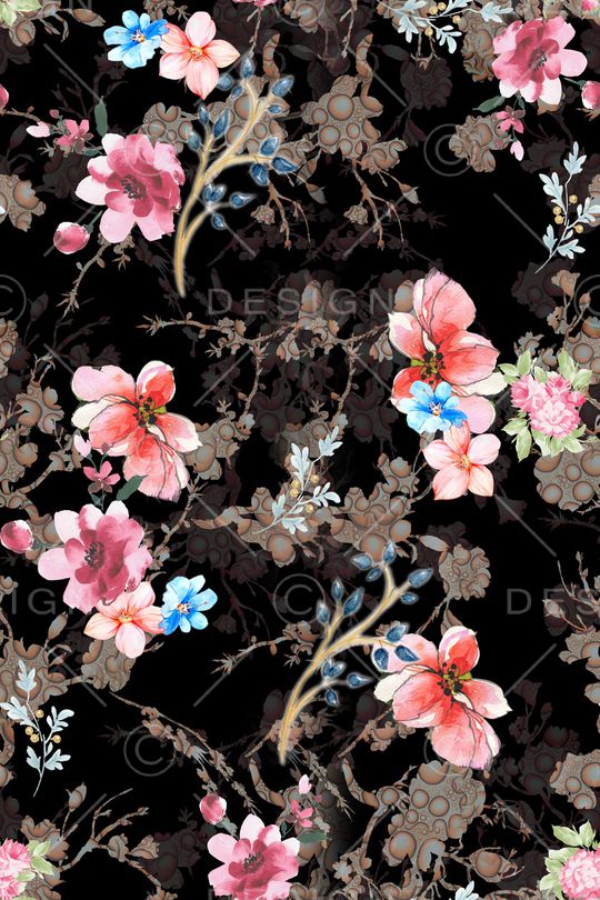 满版散花印花华亿平台图片