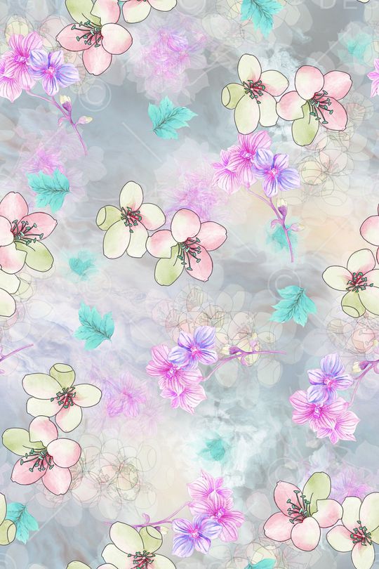 满版散花印花华亿平台图片