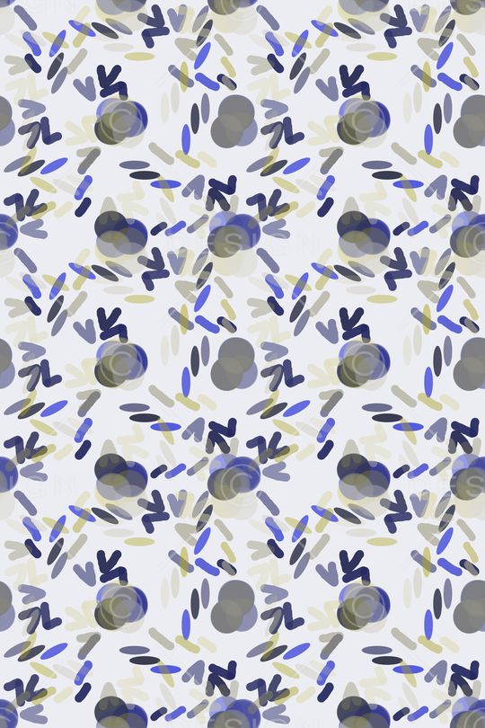 手绘线条笔触印花华亿平台图片