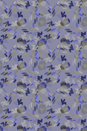 手绘线条笔触印花华亿平台图片