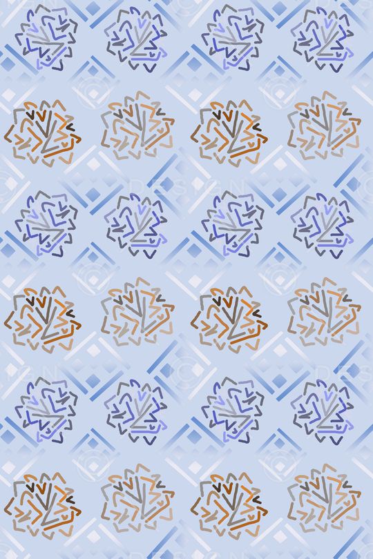 手绘线条笔触印花华亿平台图片