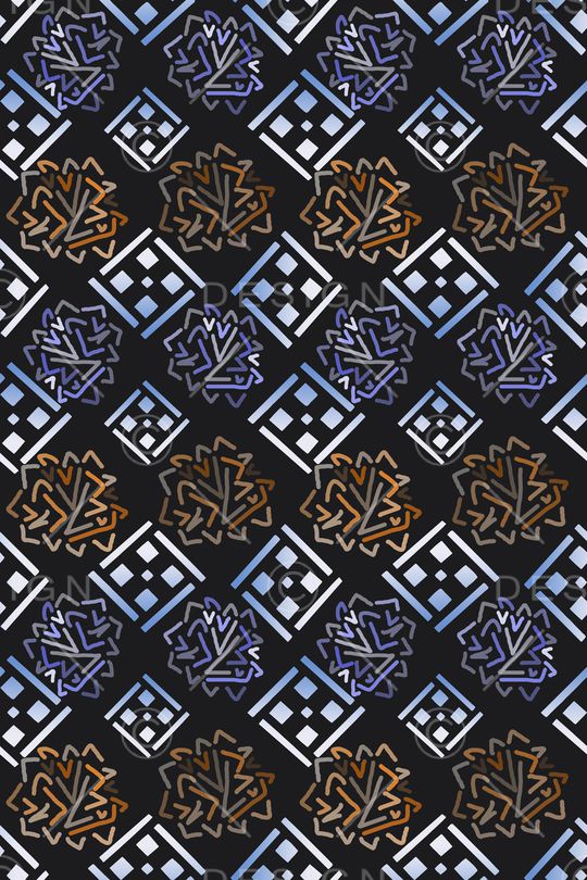 手绘线条笔触印花华亿平台图片