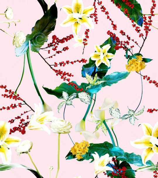 热带华亿平台印花华亿平台图片