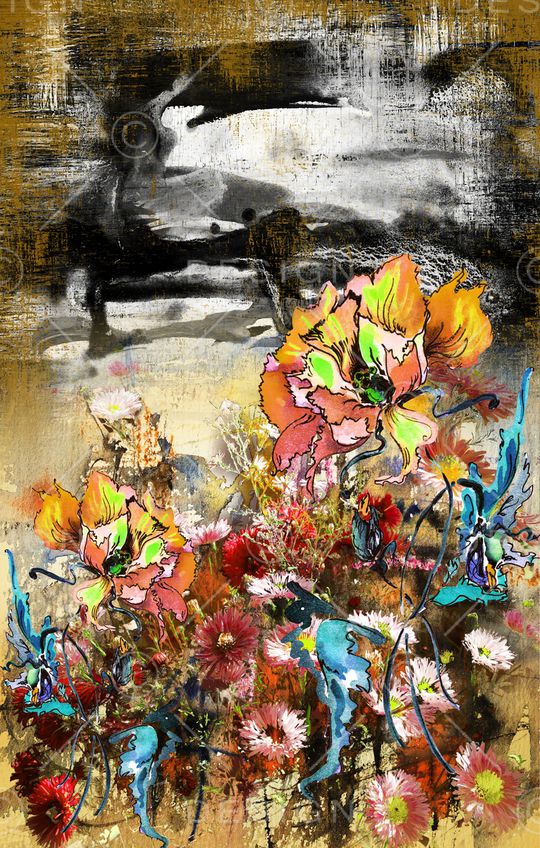 花卉印花华亿平台图片