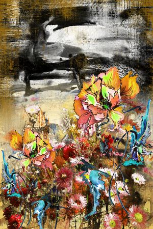 花卉印花华亿平台图片