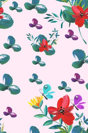 鲜花印花华亿平台图片