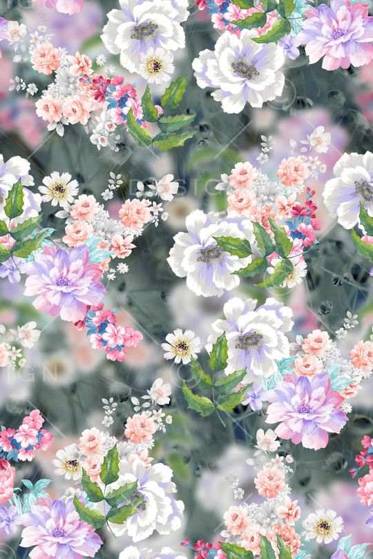 满版散花印花华亿平台图片