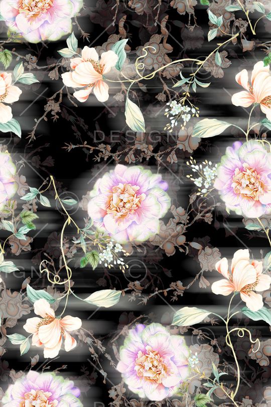 满版散花印花华亿平台图片