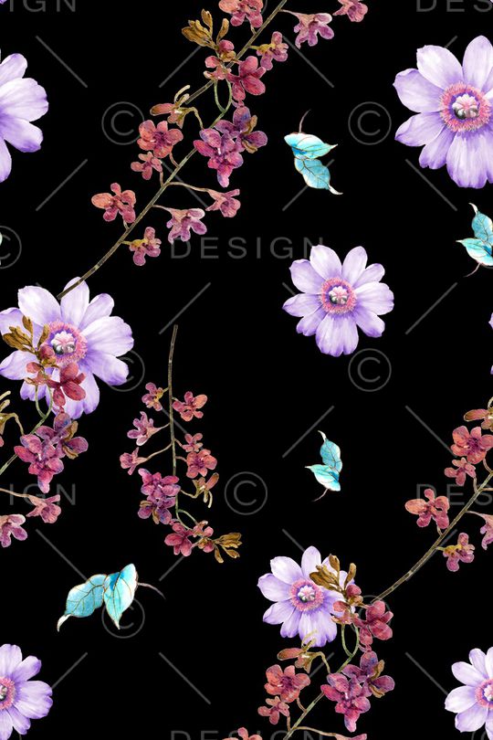 满版散花印花华亿平台图片