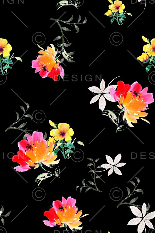 满版散花印花华亿平台图片