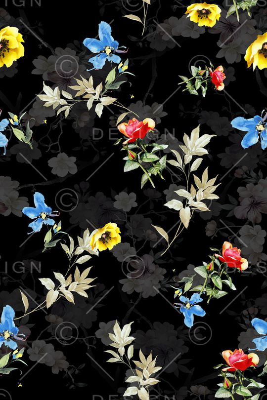 满版散花印花华亿平台图片