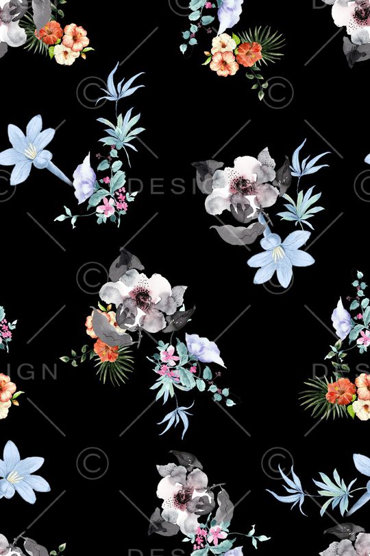 满版散花印花华亿平台图片