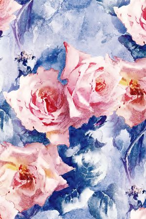 手绘大花印花华亿平台图片