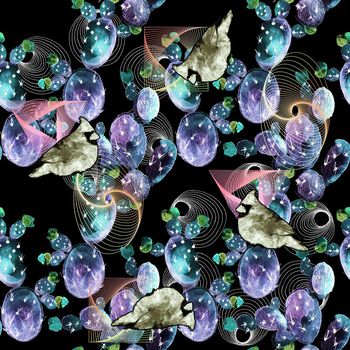 1107592-仙人掌小鸟抽象几何线条-1