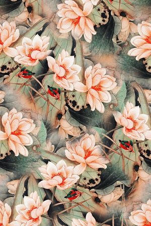 花卉印花华亿平台图片