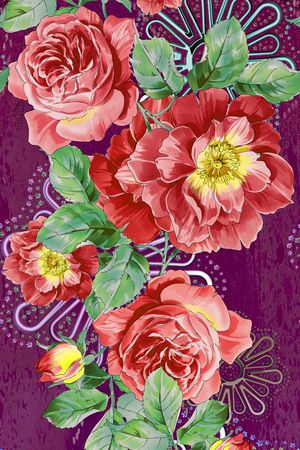 花卉印花华亿平台图片