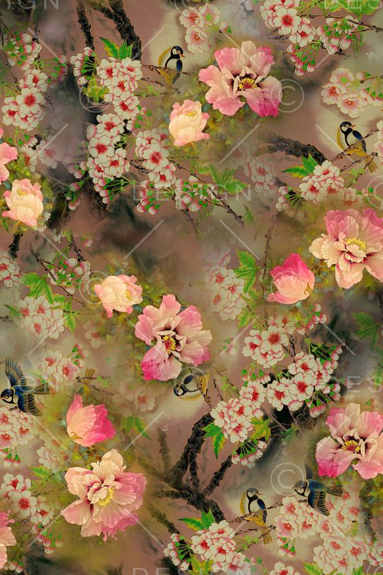 花卉印花华亿平台图片