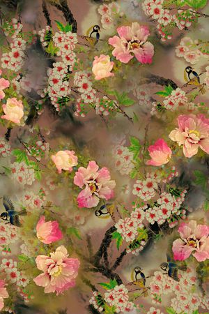 花卉印花华亿平台图片