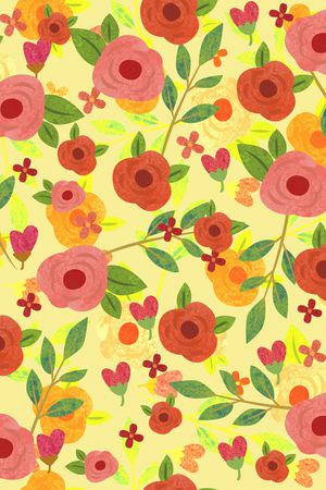 手绘花卉印花华亿平台图片