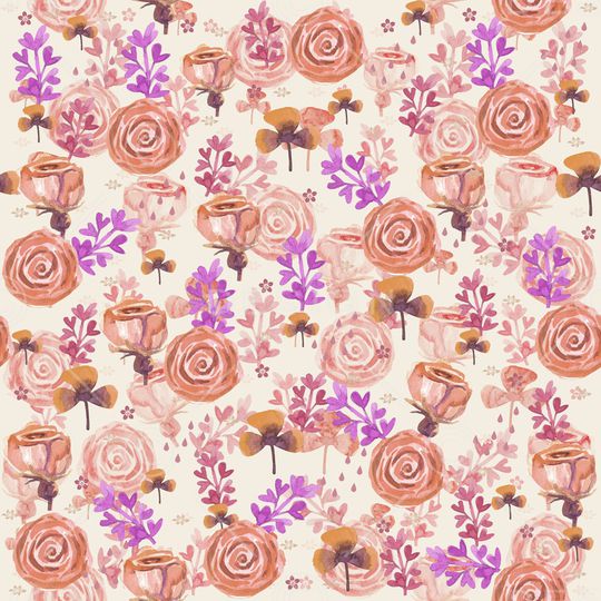 手绘花卉印花华亿平台图片