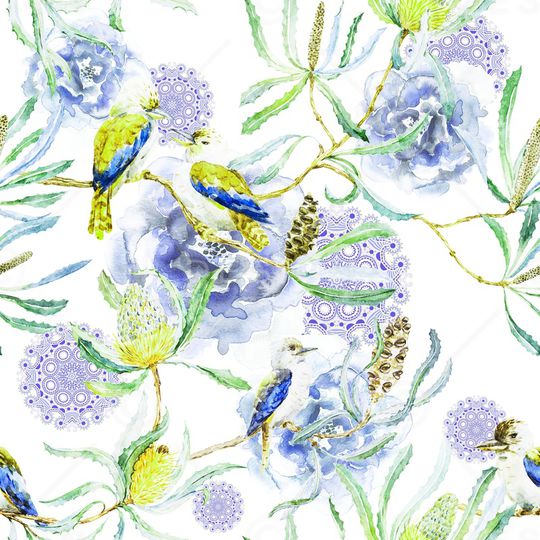 水彩花卉印花华亿平台图片