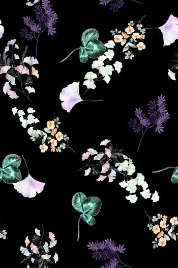 手绘花卉印花华亿平台图片