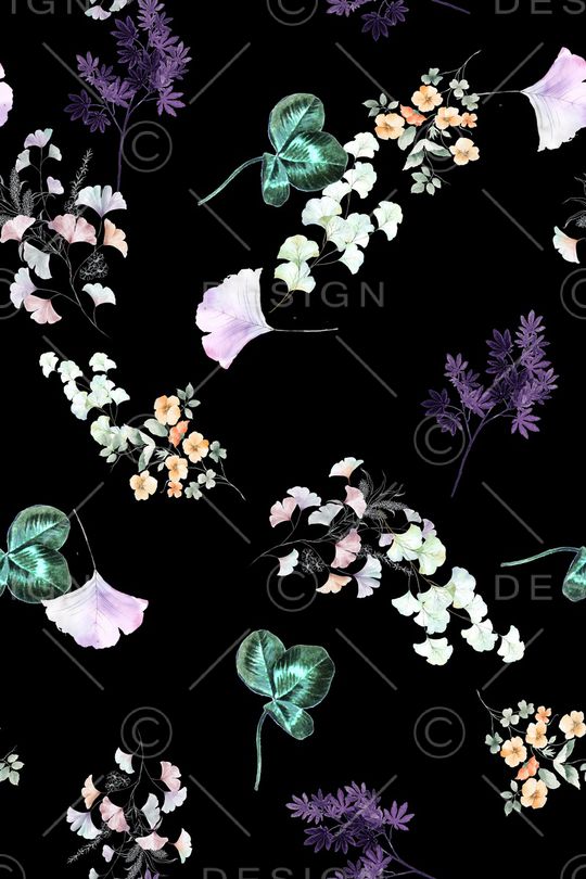 手绘花卉印花华亿平台图片