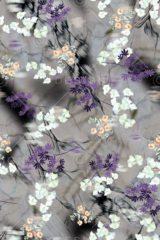 抽象花卉印花华亿平台图片