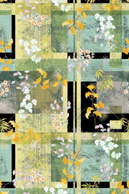 抽象花卉印花华亿平台图片