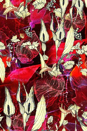 花卉印花华亿平台图片