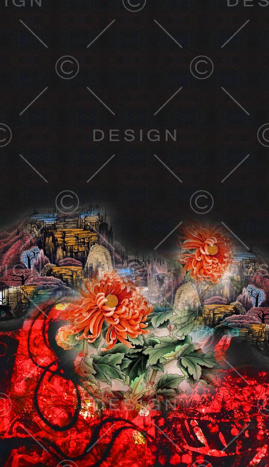 复古印花华亿平台图片