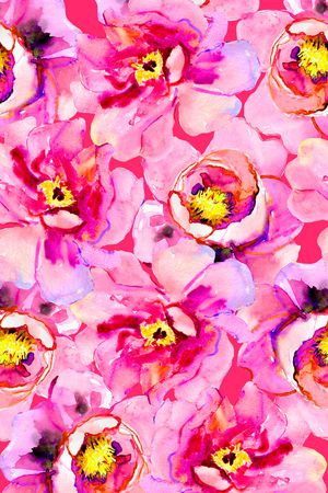 手绘花卉印花华亿平台图片